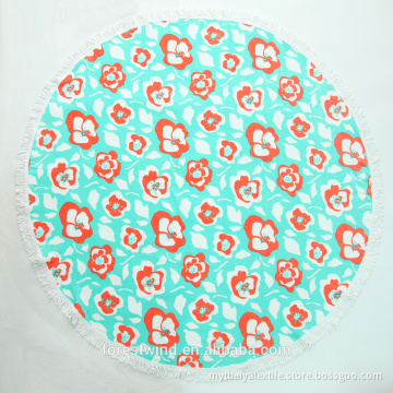 100% Cotton Tassel printed Large Round Beach Towel